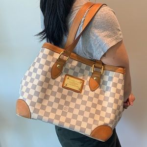 Authentic Louis Vuitton Damier Azur Hampstead PM